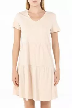 Платье хлопковое c V-вырезом и воланами OVS