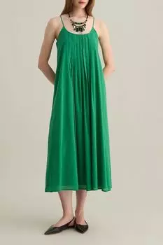 Платье хлопковое на бретельках свободного кроя Piombo