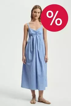 Платье хлопковое на лямках в полоску Nume