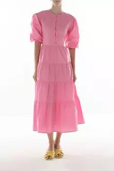 Платье хлопковое на пуговицах с воланами BELUCCI