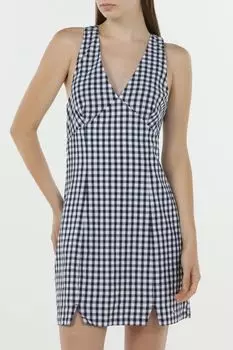 Платье хлопковое облегающее без рукавов в клетку Tommy Jeans