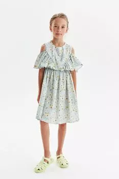 Платье хлопковое с оборками и принтом ромашки Silver Spoon Ceremony