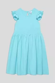 Платье хлопковое с оборками на рукавах Fagottino