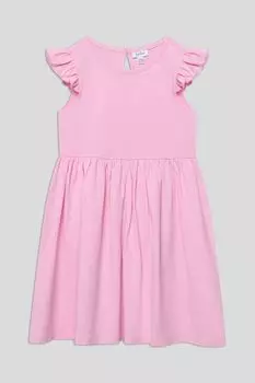 Платье хлопковое с оборками на рукавах Fagottino