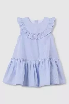 Платье хлопковое с оборками в полоску Fagottino