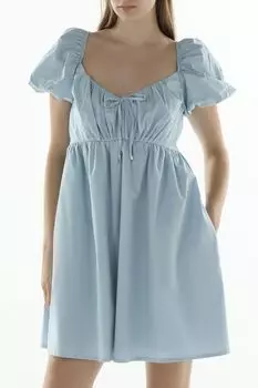 Платье хлопковое с открытыми плечами Loft