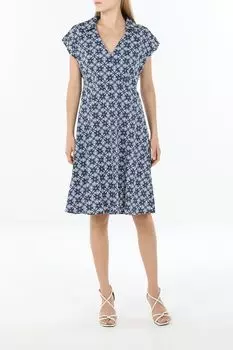 Платье хлопковое с отложным воротником и принтом OVS