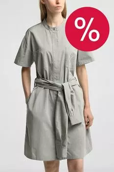 Платье хлопковое с поясом EMPORIO ARMANI