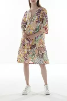 Платье хлопковое с принтом Cinque