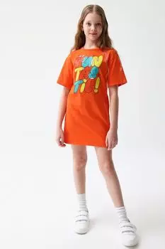 Платье хлопковое с принтом Smena