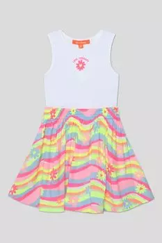 Платье хлопковое с пышной юбкой и принтом LOVE THERAPY