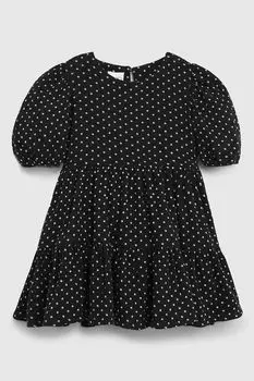 Платье хлопковое с пышным рукавом в горох KIDSPARAD