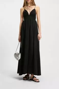 Платье хлопковое с расклешенной юбкой HUGO