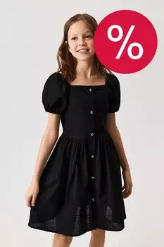 Платье хлопковое с рукавом фонарик ACOOLA