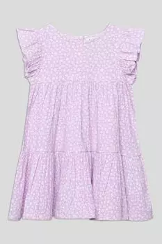 Платье хлопковое с рюшами и принтом Fagottino