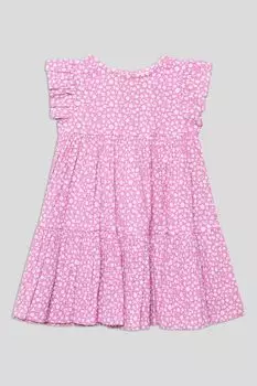 Платье хлопковое с рюшами и принтом Fagottino