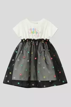 Платье хлопковое с юбкой из сетки Choupette