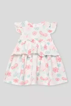 Платье хлопковое с воланами и принтом Fagottino