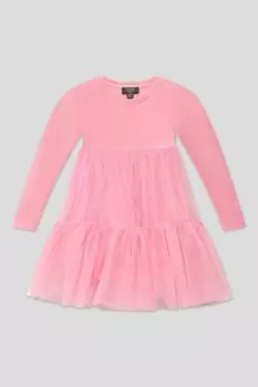 Платье хлопковое с воланами и сетки OVS