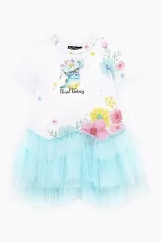 Платье хлопковое с воланами из сетки Bell Bimbo