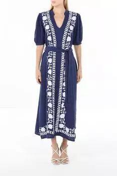 Платье хлопковое с вышивкой Piombo