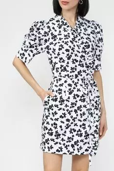 Платье хлопковое с запахом и рюшами BELUCCI