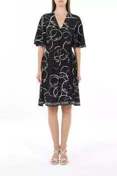 Платье хлопковое с запахом на поясе Karl Lagerfeld