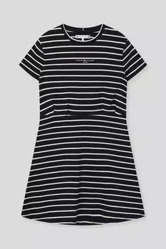 Платье хлопковое в полоску приталенное Tommy Hilfiger