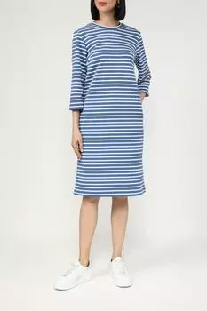 Платье хлопковое в полоску свободного кроя Auranna