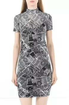 Платье из эластичной сетки с коротким рукавом HUGO BLUE