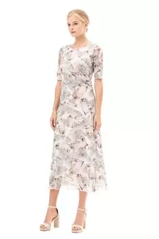 Платье из эластичной сетки с принтом ALEXANDER BOGDANOV