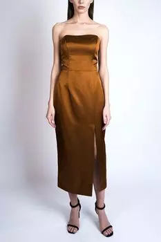 Платье из атласной ткани с разрезом Paola Ray