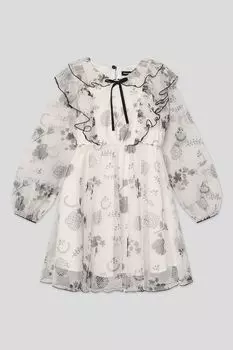 Платье из фатина с оборками и принтом Silver Spoon Ceremony