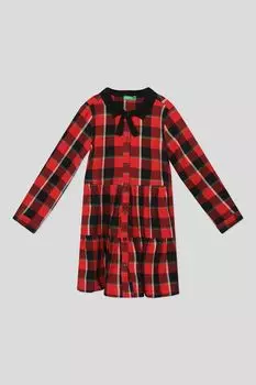 Платье из фланели в клетку Benetton