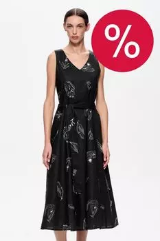 Платье из хлопка и льна без рукавов с принтом DREAMS by Alena Akhmadullina