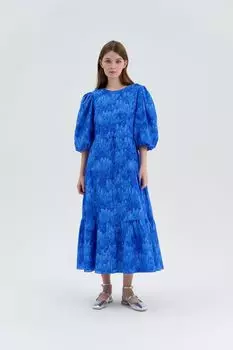 Платье из хлопка и шелка с пышным рукавом DREAMS by Alena Akhmadullina