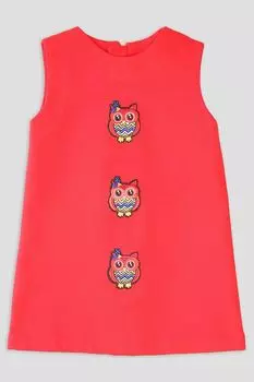 Платье из хлопка с аппликациями в виде сов EVIKA KIDS