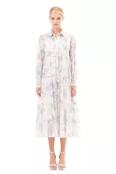 Платье из полупрозрачной ткани с принтом ALEXANDER BOGDANOV