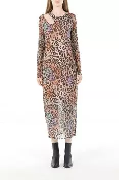 Платье из сетки с принтом HUGO