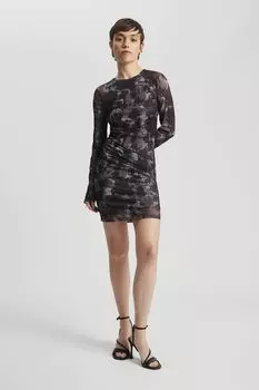 Платье из сетки с принтом Nume