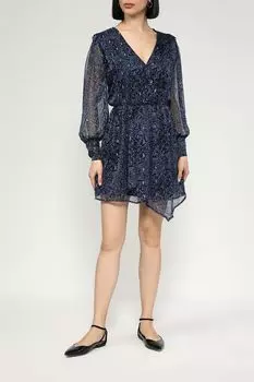 Платье из шифона с запахом и принтом PEPE JEANS