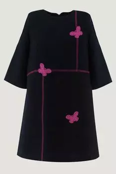Платье из смеси вискозы и шерсти с бабочками EVIKA KIDS