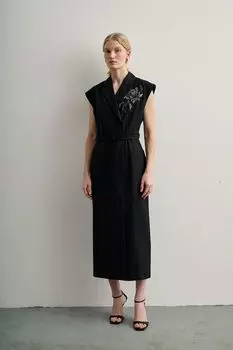 Платье из смесовой шерсти без рукавов в полоску DREAMS by Alena Akhmadullina