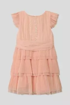Платье из тюля с оборками и стразами Mayoral