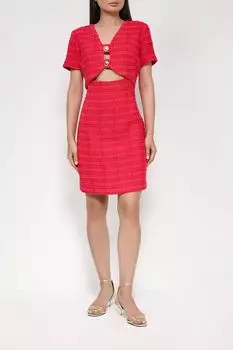 Платье из узорчатого твида с вырезом на талии Pinko