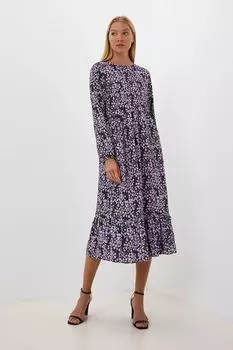 Платье из вискозы с цветочным принтом BELUCCI