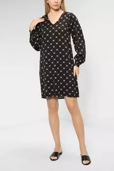 Платье из вискозы с объемными рукавами Comma