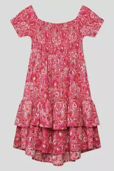 Платье из вискозы с ярусной юбкой Mayoral