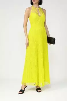 Платье из жоржета с кокеткой из кружева шантильи TWINSET