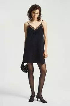 Платье-комбинация на бретельках с кружевом Nume